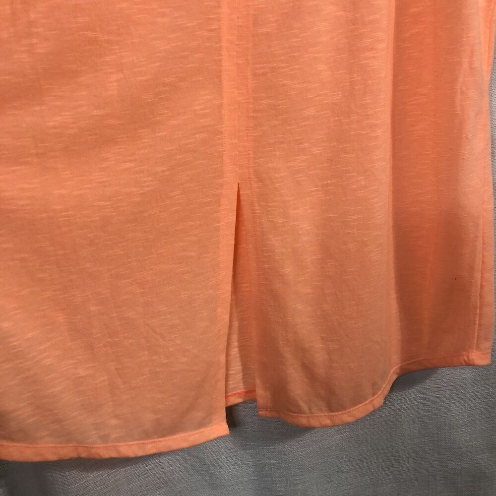 Lilly Pulitzer V-Neck Top Large Orange Pocket Tee Split Back Athletic Casual - Picture 7 of 10